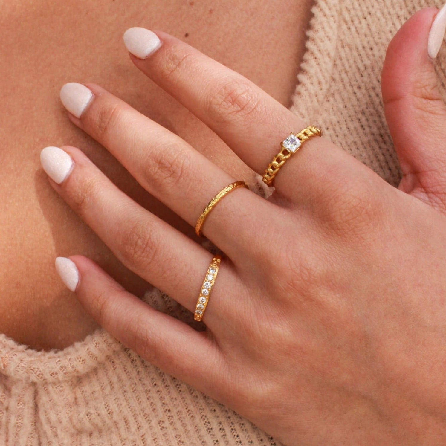 Summer Style HERA SQUARE CZ DIAMOND RING