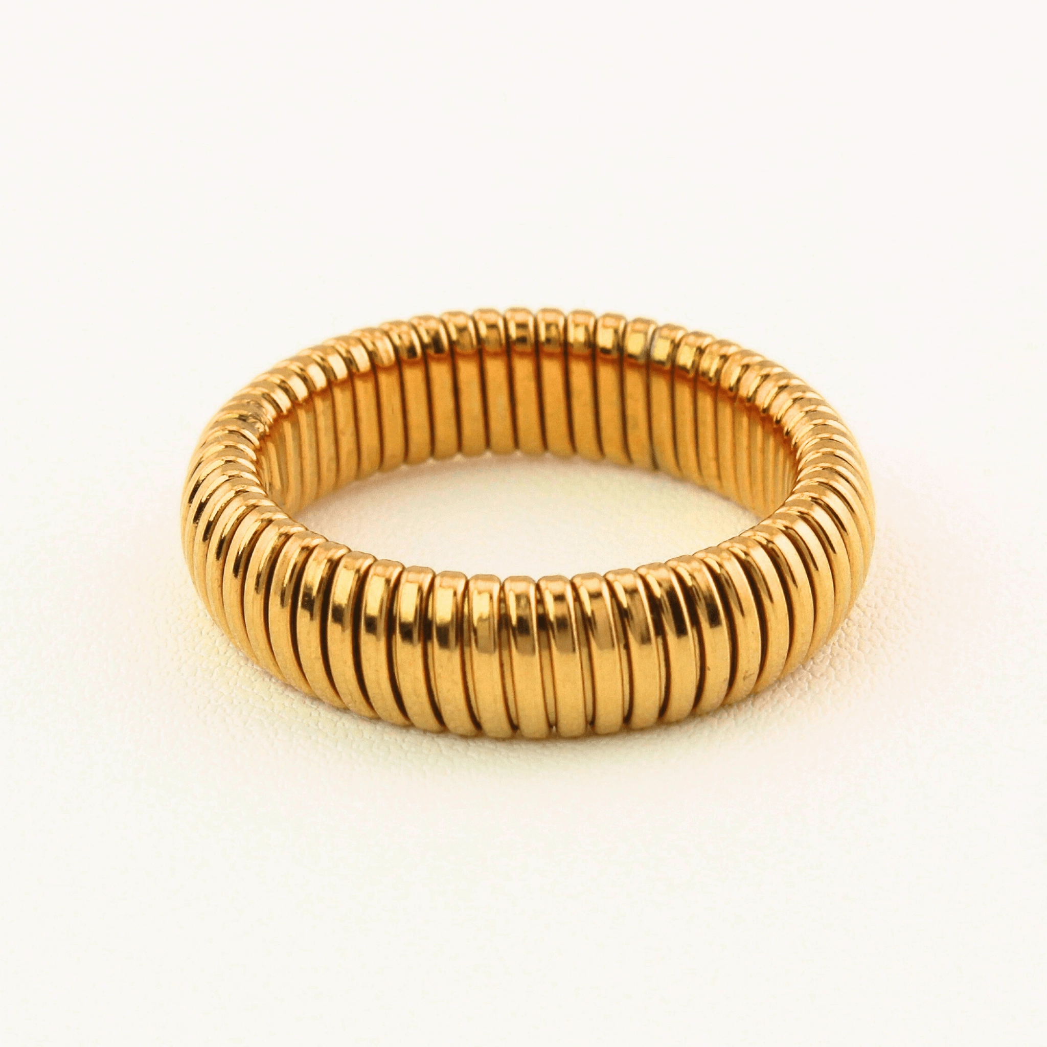 Simple Sparkle Compact Design ADDISON STRETCH SNAKE BAND RING