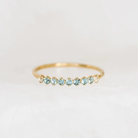Brilliant Edge September Birthstone Ring 14k Gold - Ombre London Blue Topaz