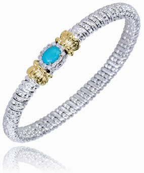 14K Yellow Gold and Sterling Silver Diamond Bangle Bracelet Newly Sighted