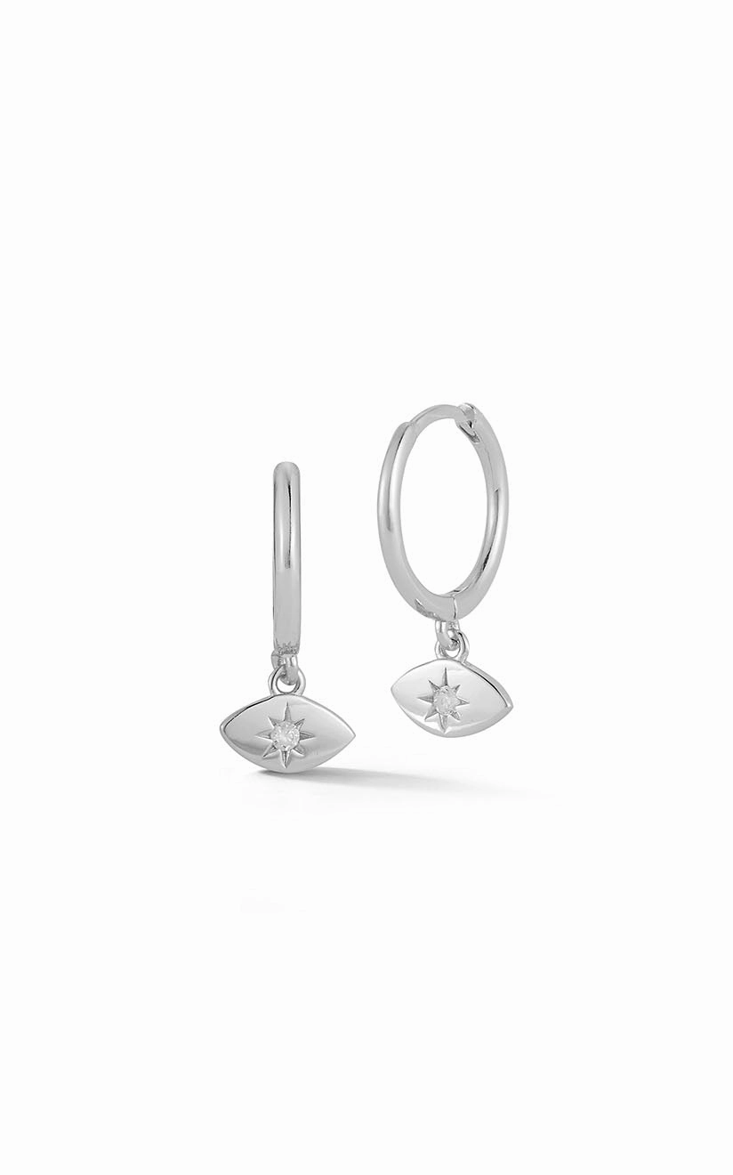 Luxury Spark Glowing Feature Tiny Evil Eye Hoop Earring