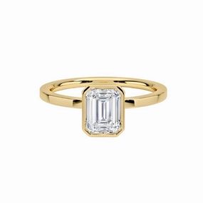Seasonal Edge Daily Essentials 1 Carat Emerald Cut Bezel Set Diamond Ring | S925 | Moissanite