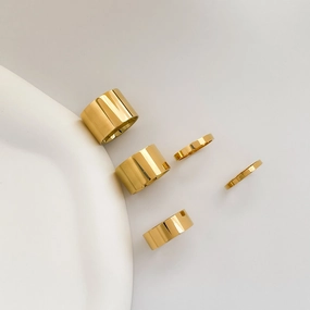 Minimal Motion Oblession Essential 2/2.5/6/12/14 mm Gold Flat Ring 18K Titanium Steel