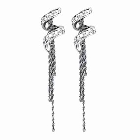 Abstract Embellishment Artistic Accent Shop the Latest Hot CZ Silver Earring Designs
