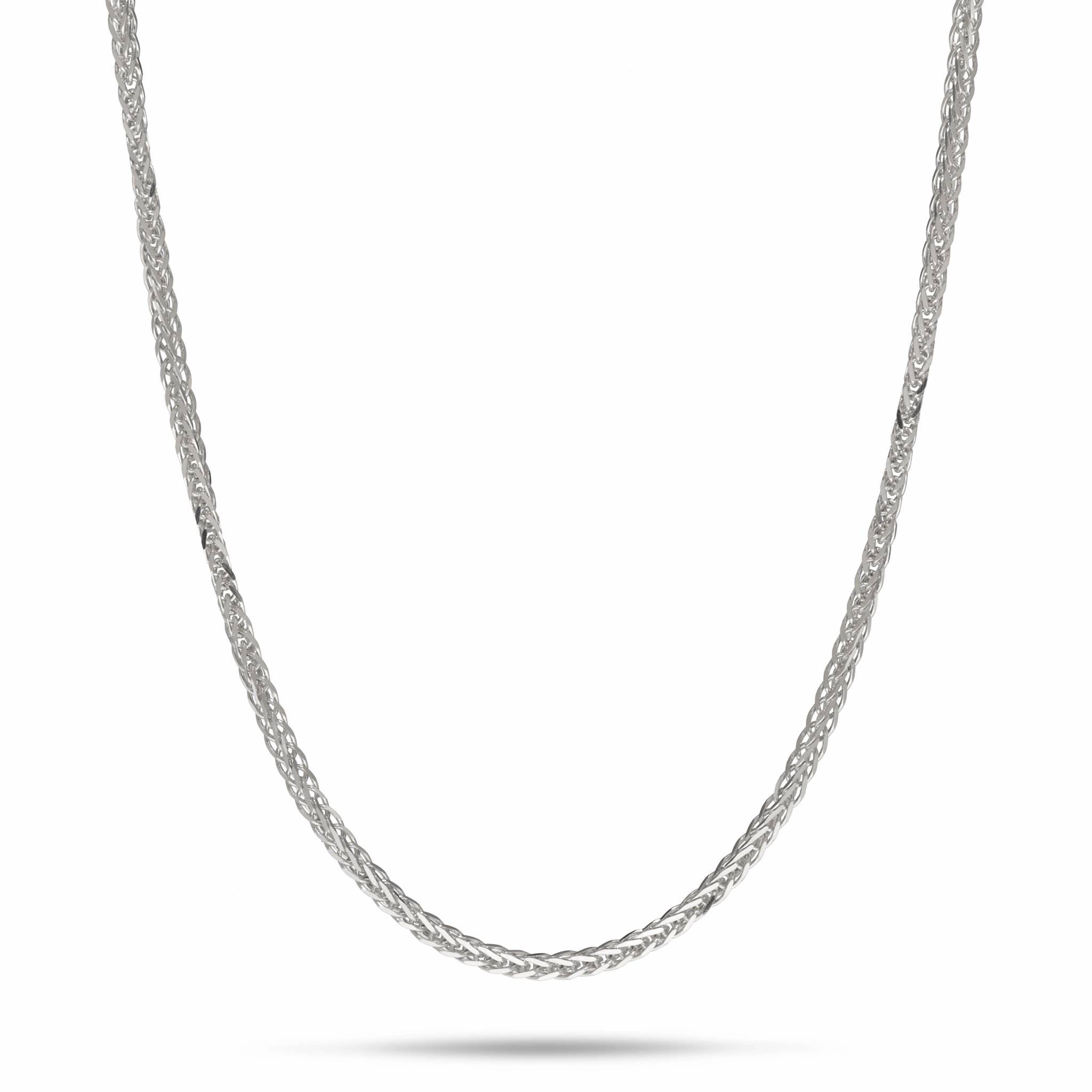 24" Adjustable 1.4mm Espiga Chain in White Gold Sleek Accent Personal Gift