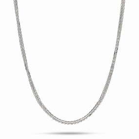 24" Adjustable 1.4mm Espiga Chain in White Gold Sleek Accent Personal Gift