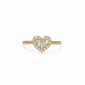 Day To Day Baguette Heart Ring