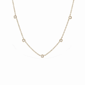 Party Ready Refined Touch Simple Diamond Station Necklace