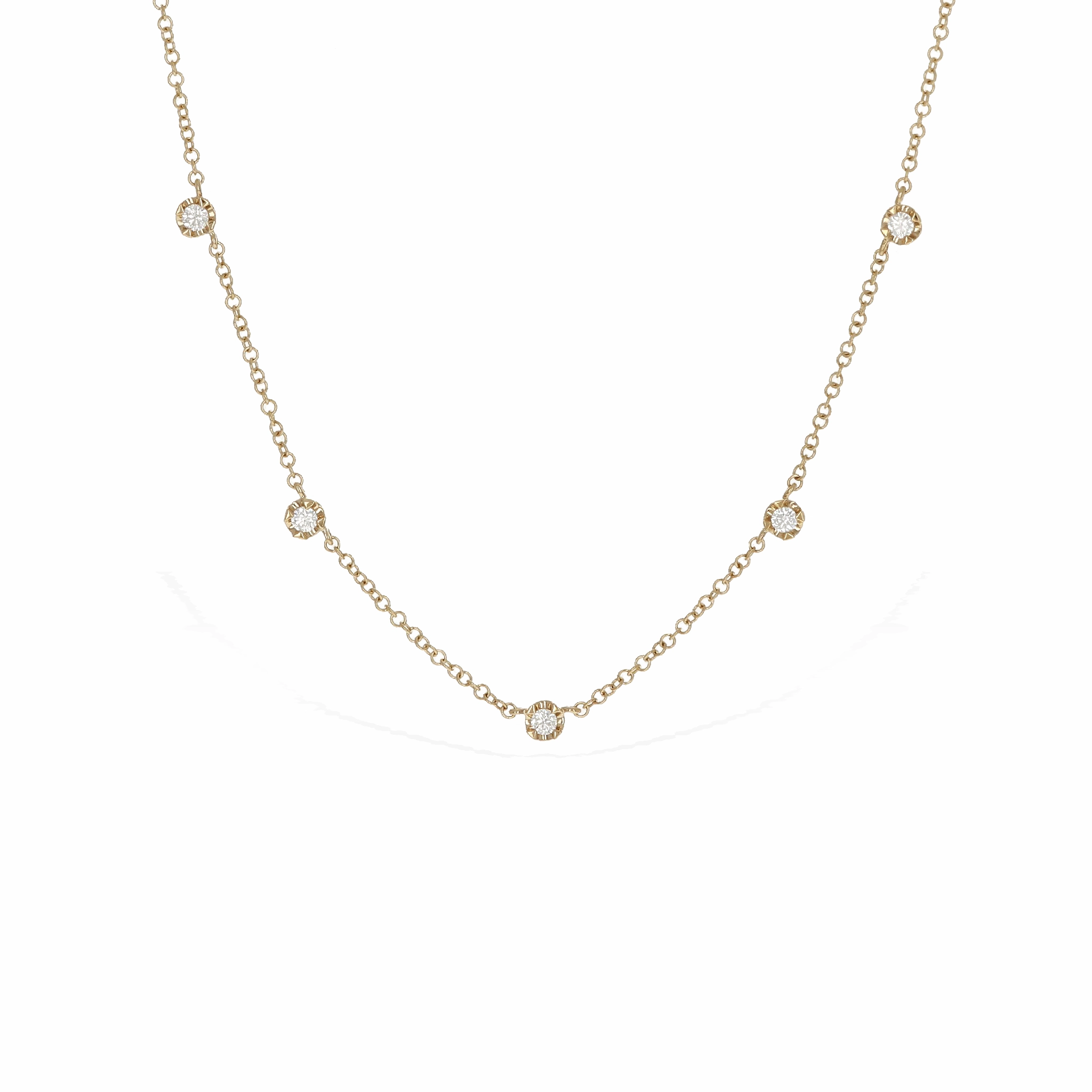 Party Ready Refined Touch Simple Diamond Station Necklace