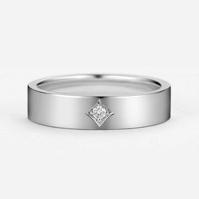 5mm Solitaire Moissanite Couple Wide Men's Wedding Band Bright design