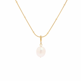 Single Pearl Round Beads Necklace Sleek Glamour