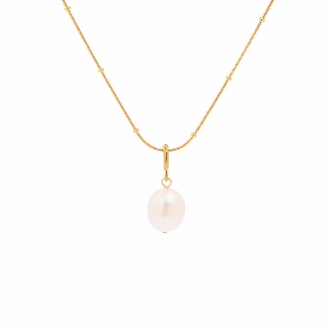 Single Pearl Round Beads Necklace Sleek Glamour