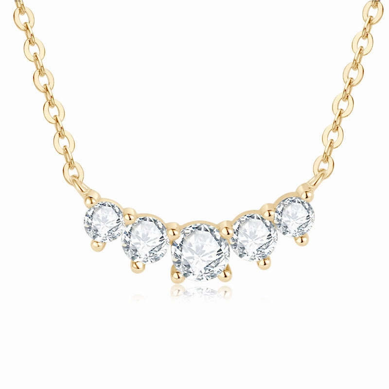 Chic Feature Fashion Moment Diamond Row Chic Simplistic Necklace | S925 | Moissanite