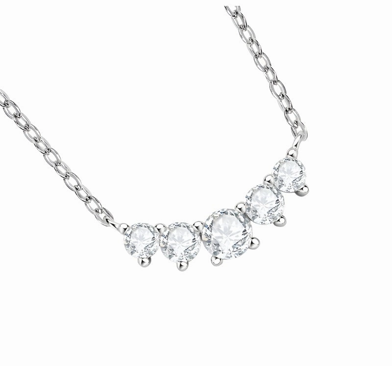 Vintage feel Diamond Row Chic Simplistic Necklace | S925 | Moissanite