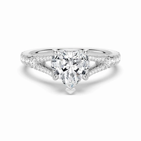 Shiny Features All Time Heart Shaped Split Shank Moissanite Engagement Ring