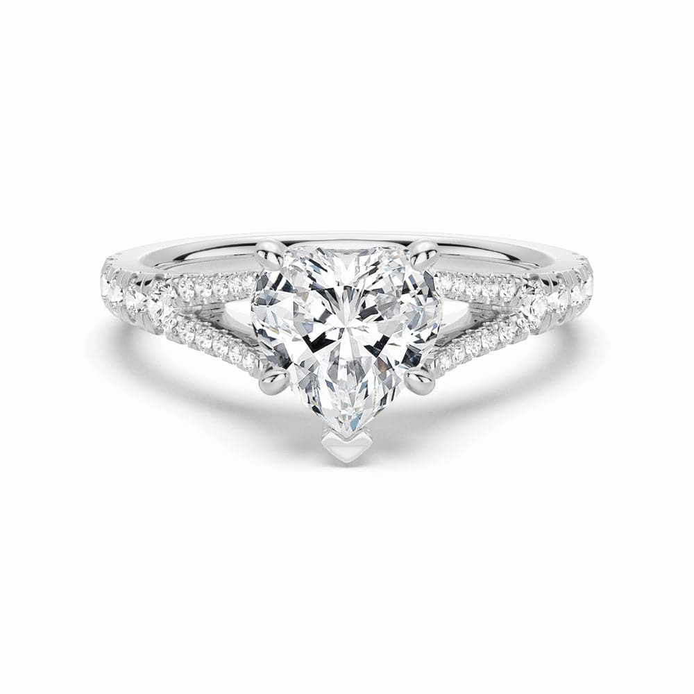 True Accent Heart Shaped Split Shank Moissanite Engagement Ring