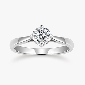 Elegant Fashion Sophisticated Touch Round Cut Zirconia Solitaire Ring
