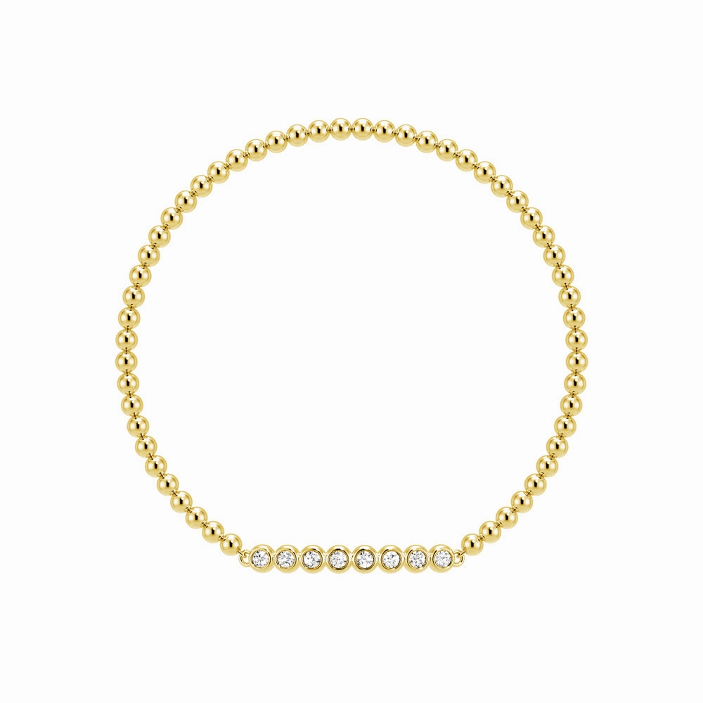 Beaded Chain Bracelet with Balanced Lab Grown Diamond Accents Exclusive Shine