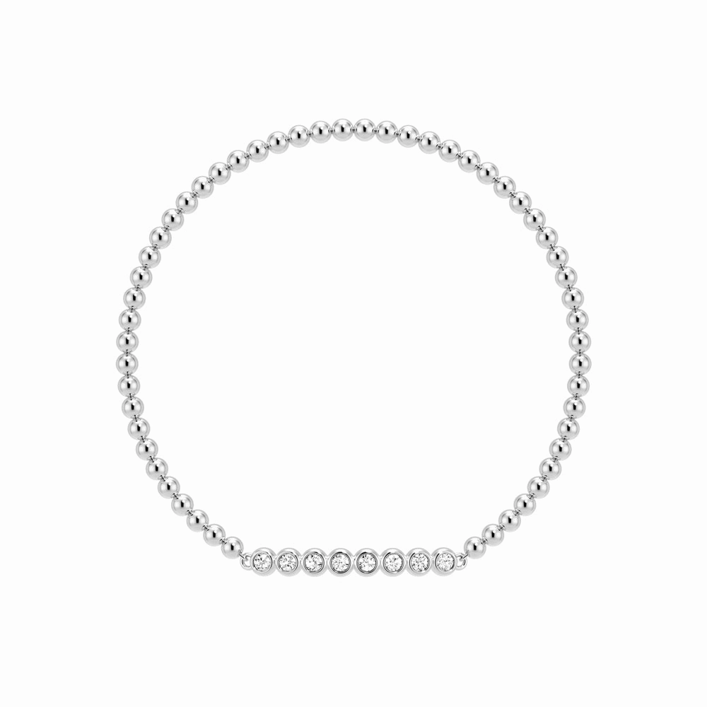 Beaded Chain Bracelet with Balanced Lab Grown Diamond Accents Luxury Moments