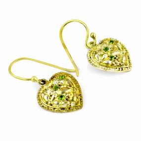 Beautiful Option Indian Designer Green Cubic Zirconia Gemstone Silver Gold Plated Earrings - Buy Online