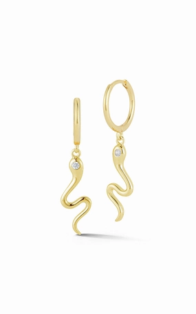 Weekend Vibe Snake Charm Huggie Earring