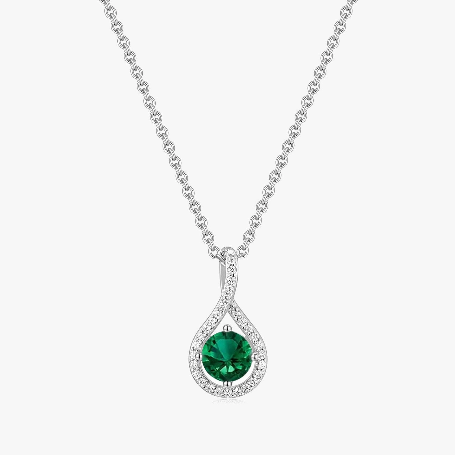 Chic Style Teardrop Cubic Zirconia Halo Necklace