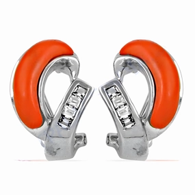 Inspired Coral Cubic Zirconia Gemstone Silver Earrings - Elegant & Affordable Jewelry Wedding Piece