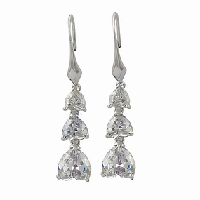 Stunning 925 Silver Earrings with Gorgeous Cubic Zirconia Gemstones Chic Finish