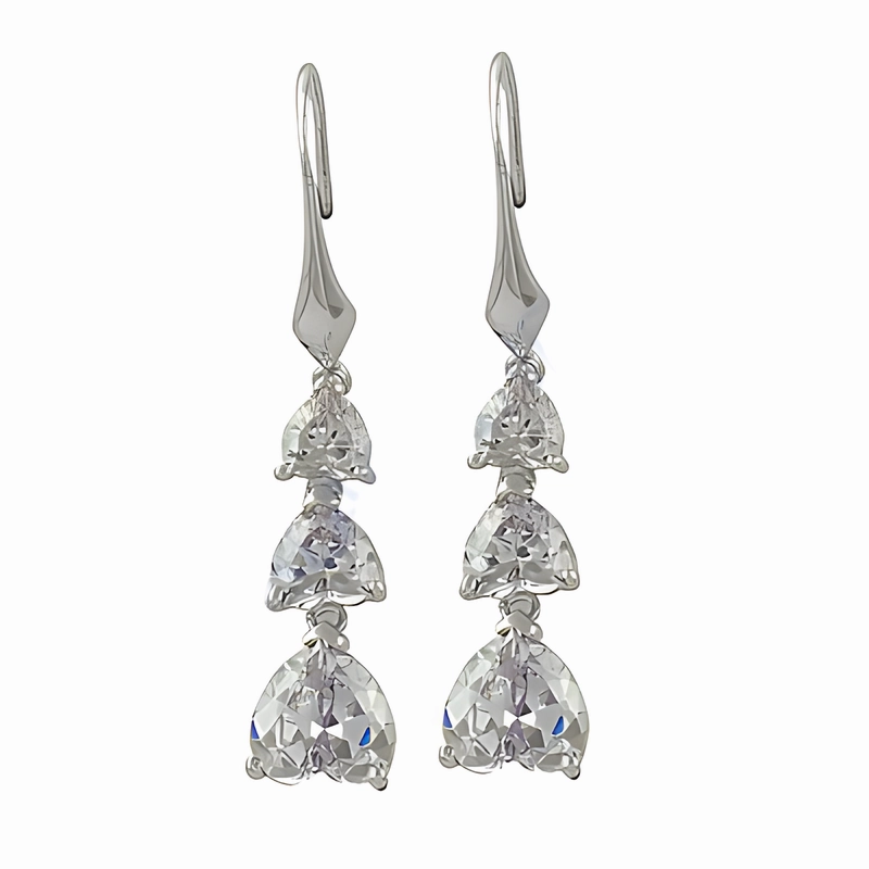 Stunning 925 Silver Earrings with Gorgeous Cubic Zirconia Gemstones Chic Finish
