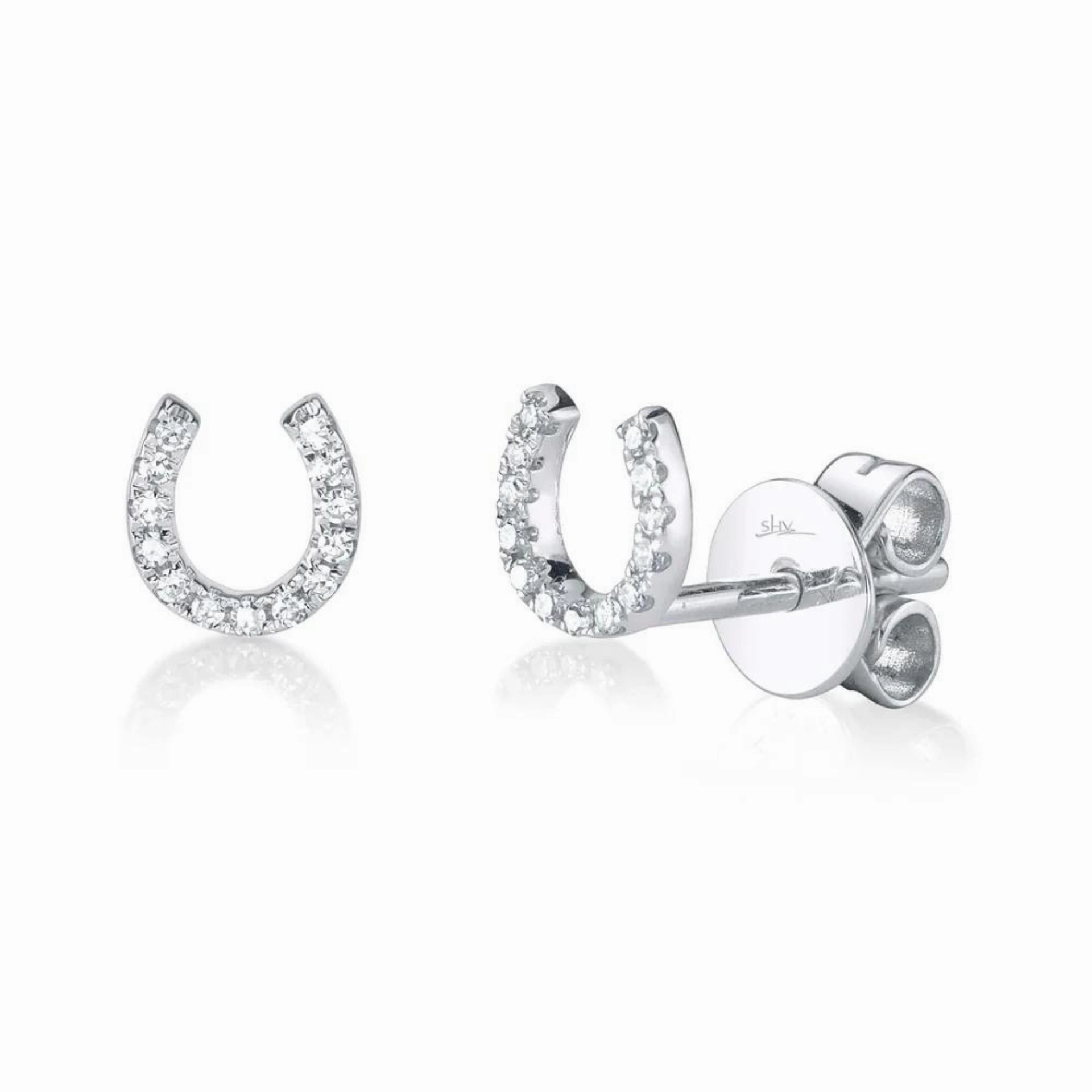 Diamond Horseshoe Stud Earring Elegant Embellishment Beautiful Option