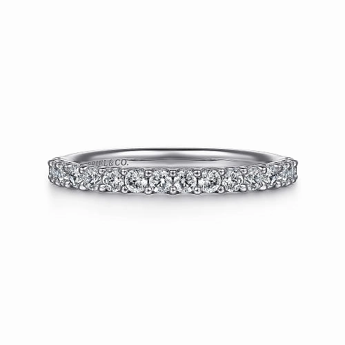 Holiday Ready Sorrento - 14K White Gold Shared Prong Set Diamond Wedding Band - 0.5ct