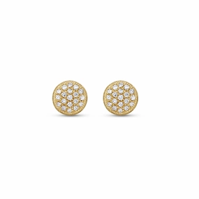 Diamond Dome Disc Stud Earrings Vibrant Accent Handcrafted Beauty