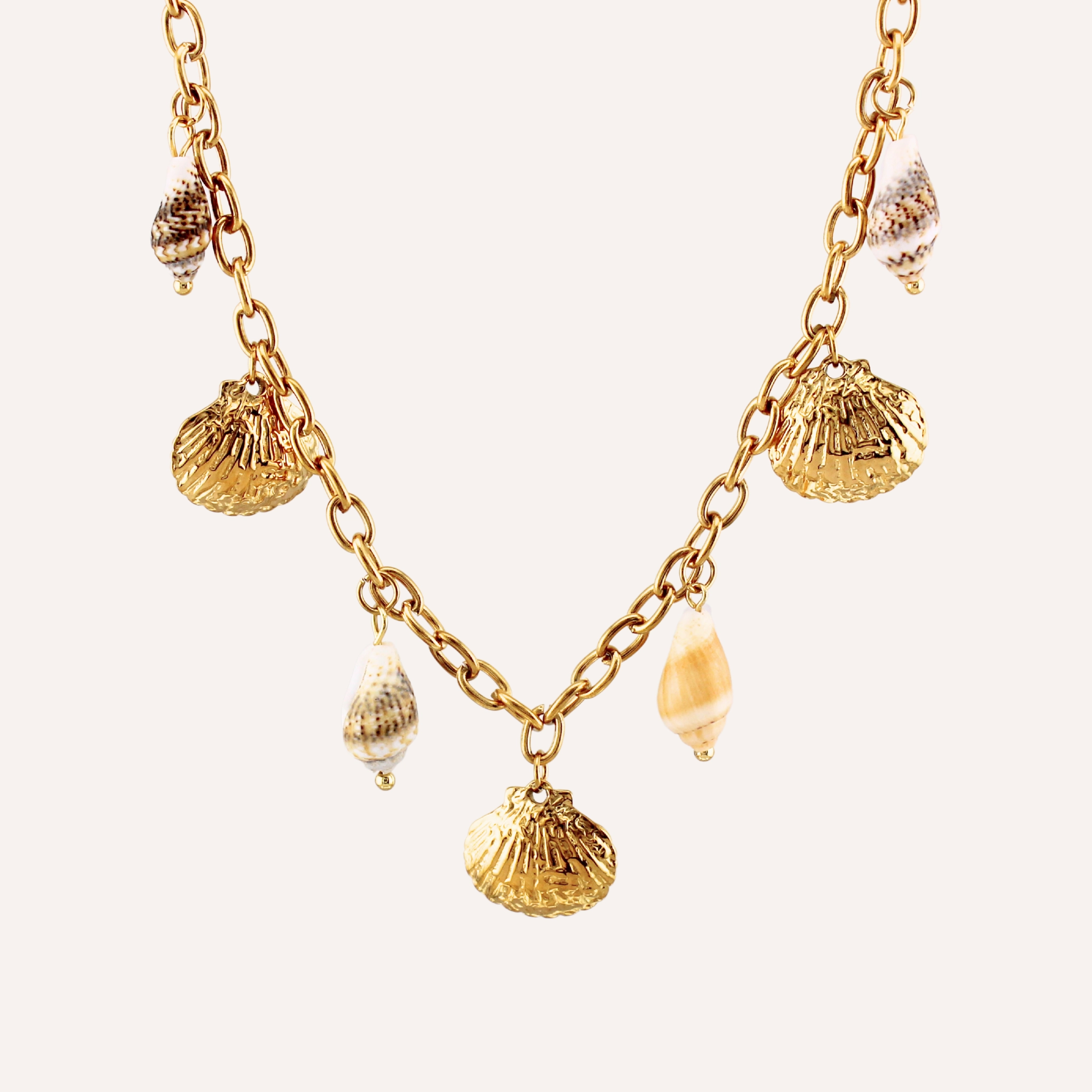 Simple Ornament TAHITI SEA SHELL CHARM NECKLACE