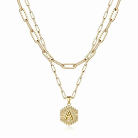 Light Touch Timeless Gift 14K Gold Plated Paper Clip Chain Simple and Delicate Layered Initial Necklace