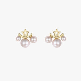 Star Fresh Pearl Earrings Shimmer Detail Exclusive Charm