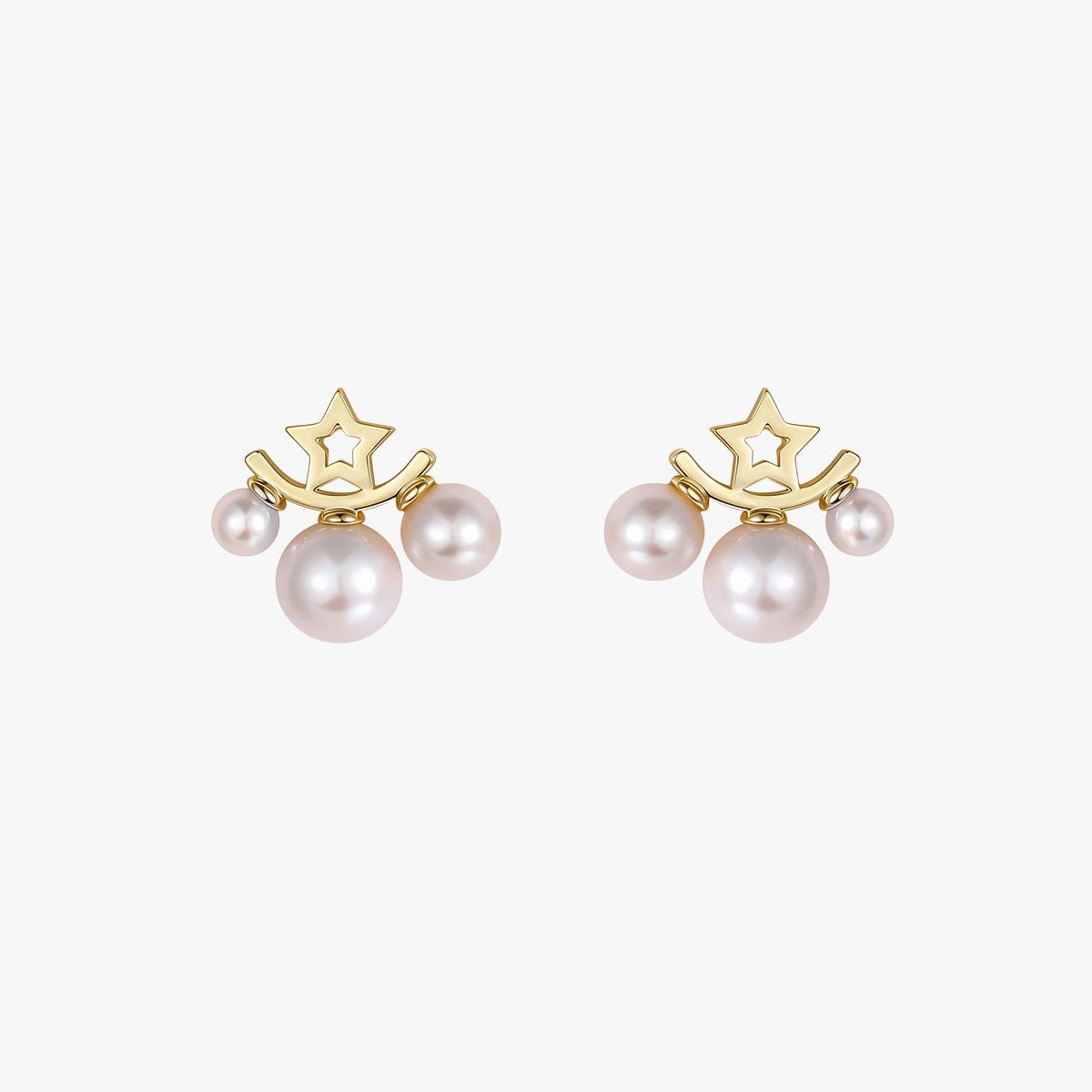 Star Fresh Pearl Earrings Shimmer Detail Exclusive Charm