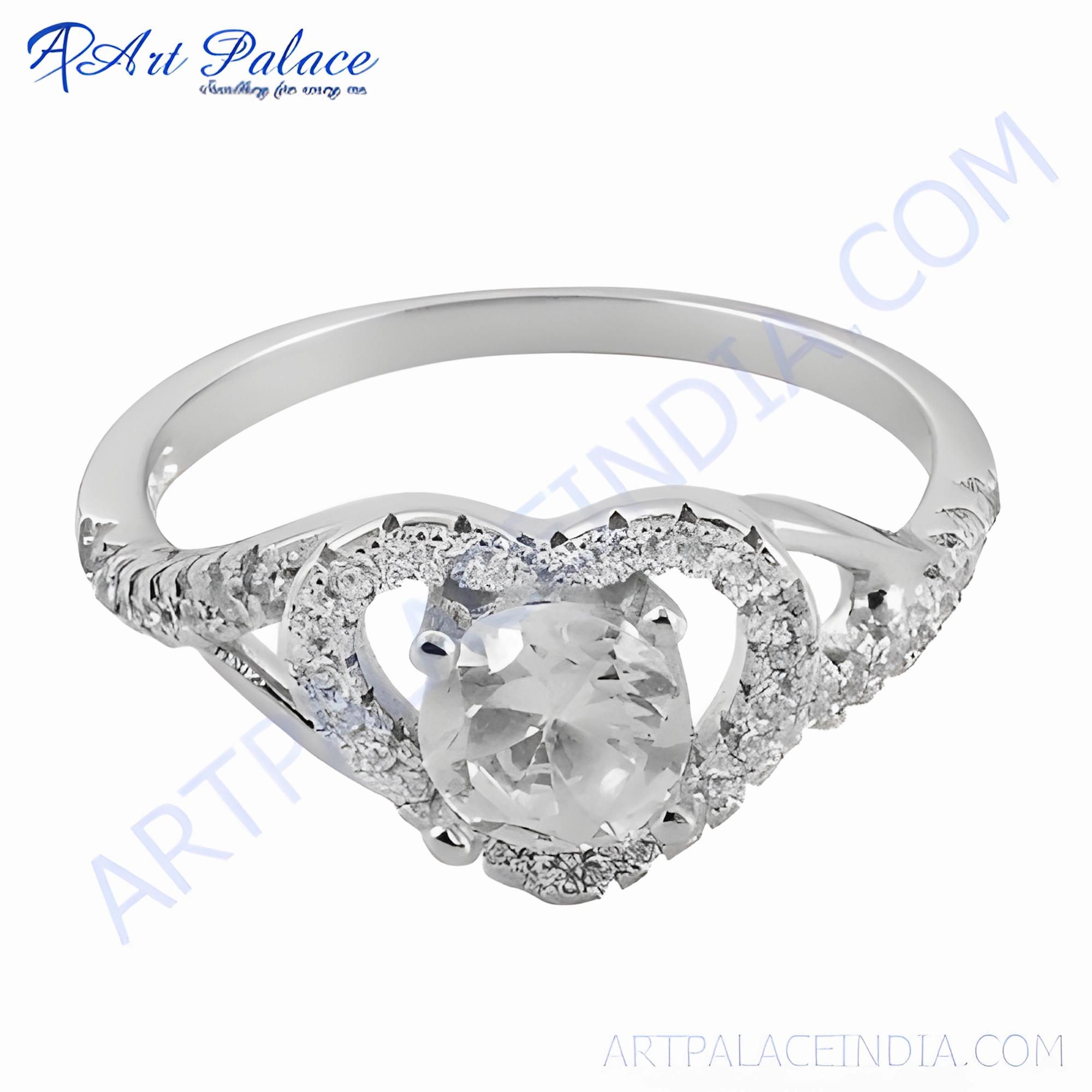 Designer Craft Excellent Work Latest Luxury Cubic Zirconia Gemstone Silver Ring - Shop Now