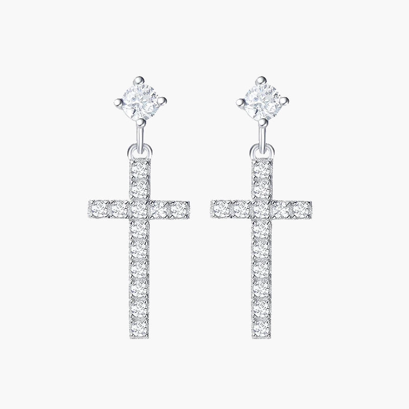 Party Design Exquisite Touch Small Little Cute Dangle Drop Cross Earrings