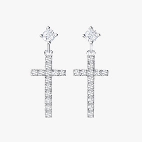 Party Design Exquisite Touch Small Little Cute Dangle Drop Cross Earrings