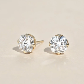 Colorful Jewelry Sqaure Cushion Cut Classic 4-prong Solitaire Gold Studs Set 2pcs