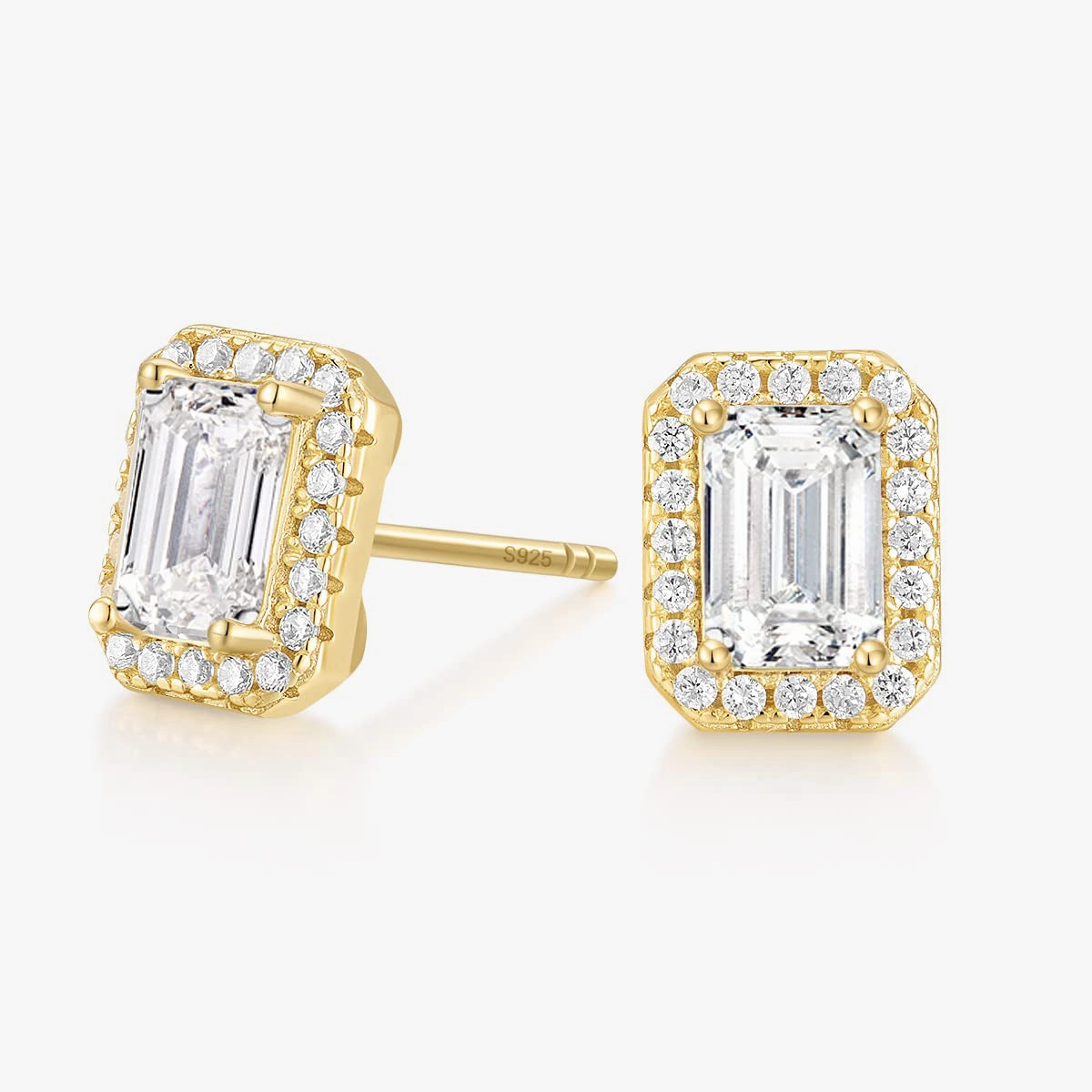 Exquisite Edge Square Cut Cubic Zirconia CZ Earrings