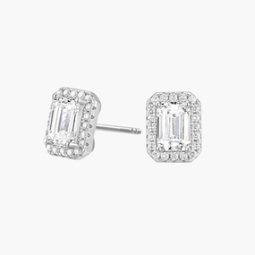 Delicate Feature Trendy Touch Square Cut Cubic Zirconia CZ Earrings