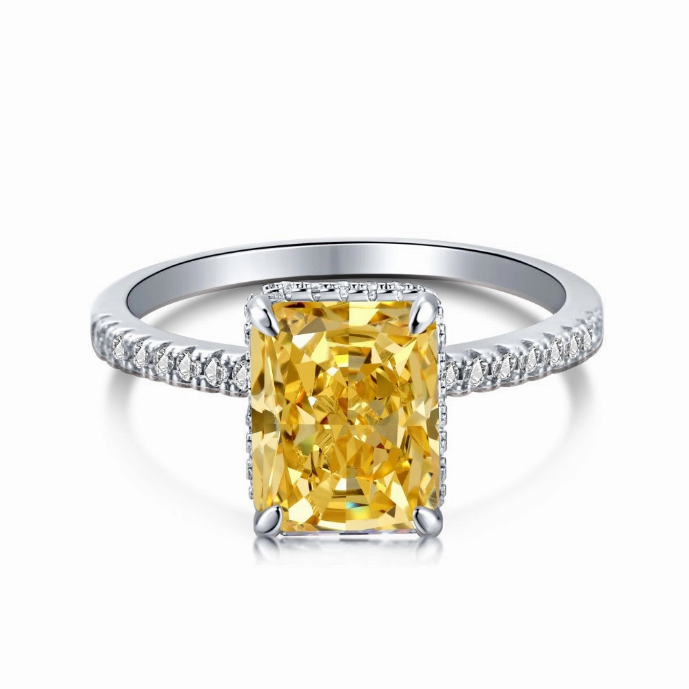 Square Radiant Cut Ring | S925 | CZ Classic Proportion