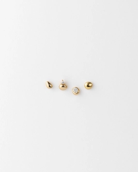 Stacking Stone Stud Set Retro Mood elegant curve