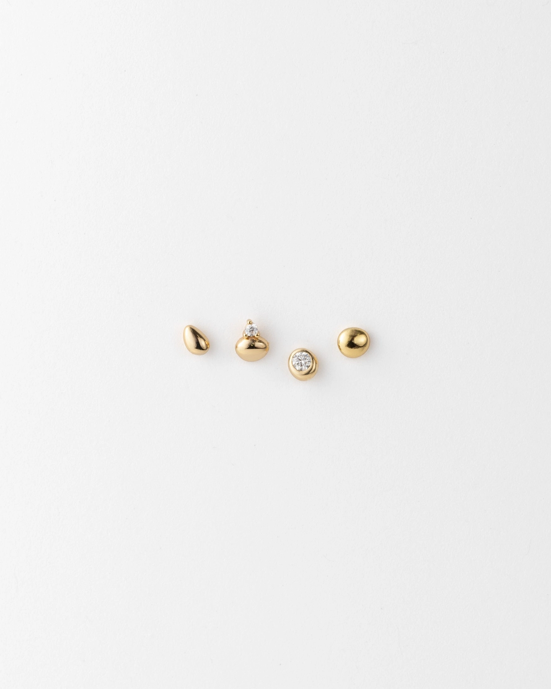 Stacking Stone Stud Set Retro Mood elegant curve
