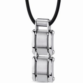 Stainless Steel Geometric Link Bar Pendant, 18 2 inch Black Cord Romantic Gift