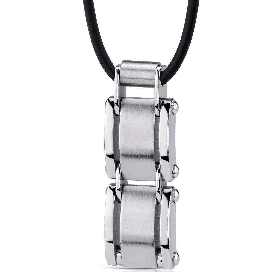 Stainless Steel Geometric Link Bar Pendant, 18 2 inch Black Cord Romantic Gift