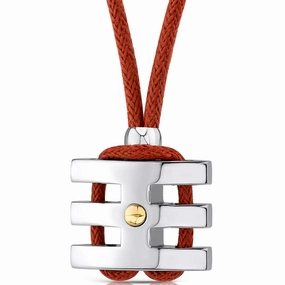 Stainless Steel Manchester Grid Pendant, Adjustable Red Cord soft look Lightweight Style
