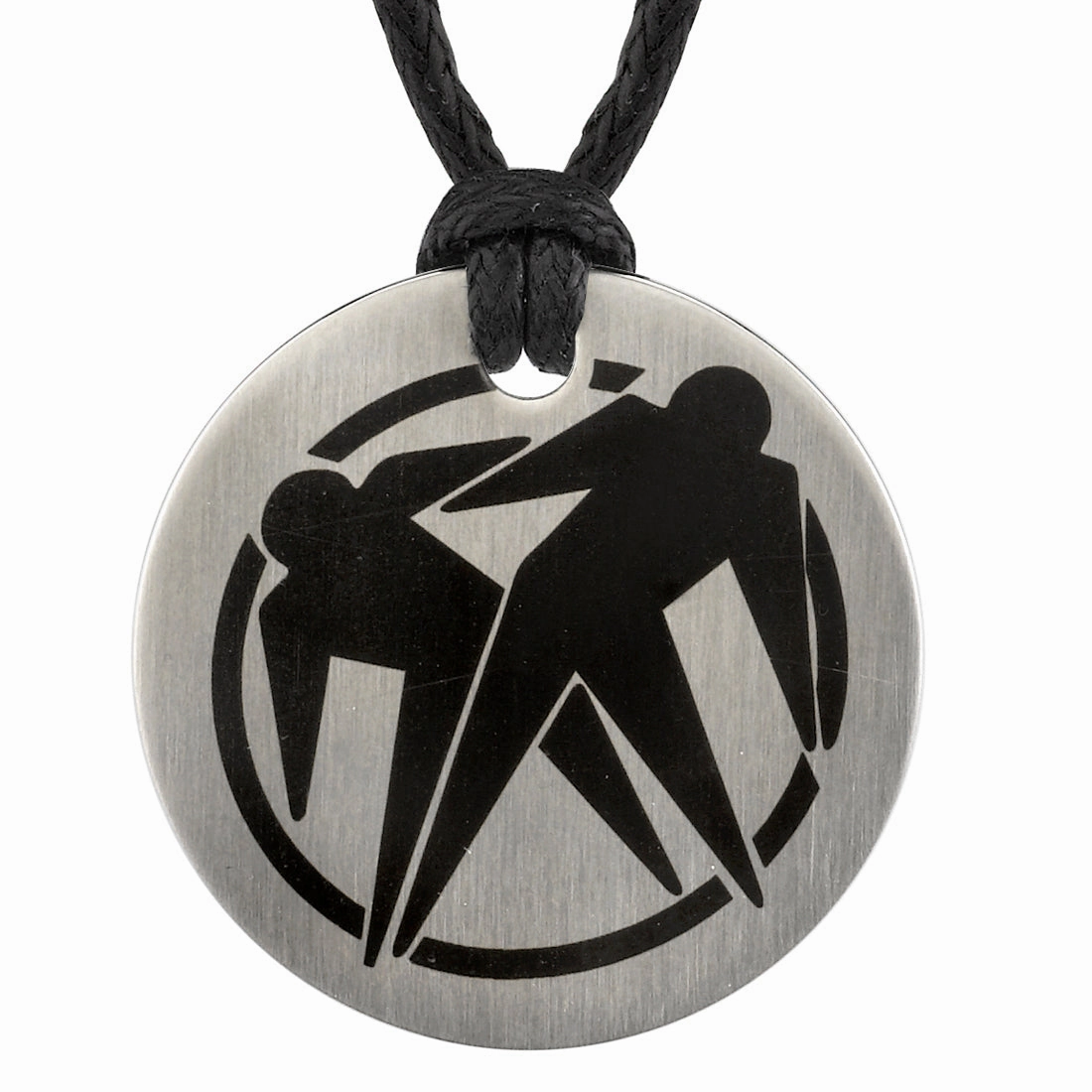 Memento Adornment Locked Accessory Stainless Steel Silhouette Medallion Pendant