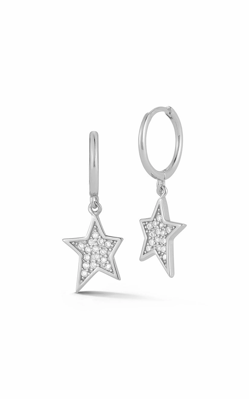 Star Charm Huggie Earring Glam Look